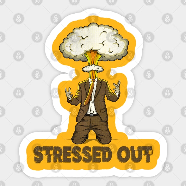 Stressed Out Sticker by Brainfrz